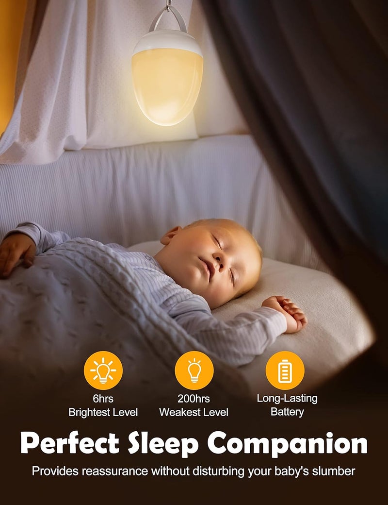 JolyWell Baby Night Light for Kid, Portable Egg Nightlight with Stable Charging Pad, Touch Nursery Night Lamp for Breastfeeding, Toddler Night Light for Bedroom, Timer Setting, ABS+PC, White-2 - Image 3
